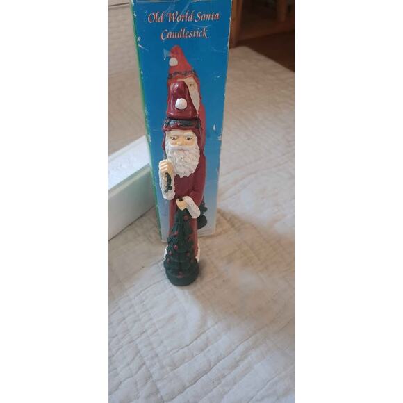 Old World Santa Candlestick 12" Tall In Original open Box - Picture 2 of 5